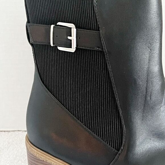 New Evans Black WIDE FIT Saskia Ankle Block Heel Boot Sz Womens 12 - Picture 6 of 8